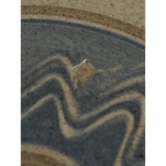 Vintage Jugtown Ware 1995 Stoneware Trivet With Blue & Beige Zigzag Pattern - Picture 6 of 6